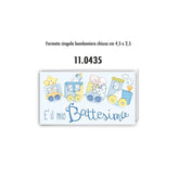 Biglietti Bomboniera Battesimo Celeste 100 pz a cf.